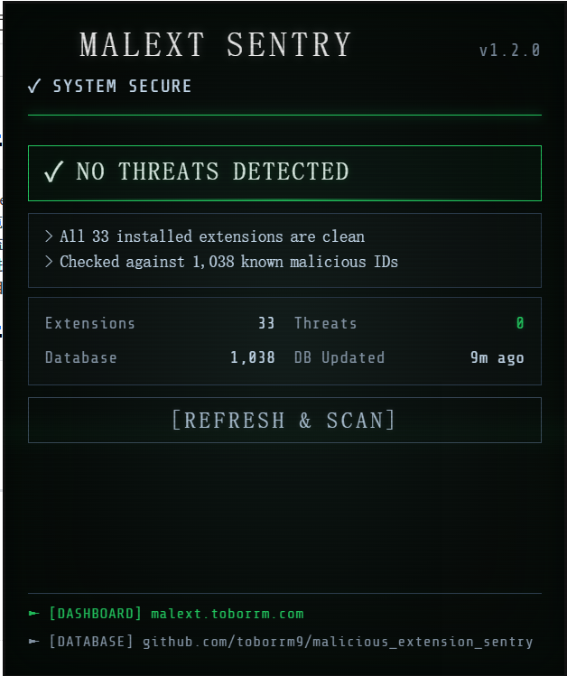 MalExt Sentry(浏览器插件哨兵)_v1.2.0